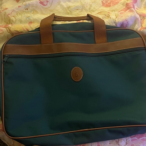 Polo by Ralph Lauren Dark Green and Brown Briefcase - Picture 1 of 3